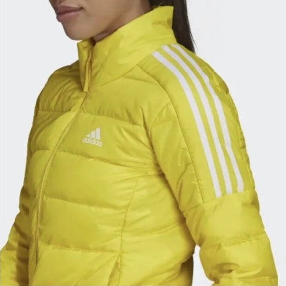 Adidas Bright Yellow Lightweight Puffer jacket Size S - Picture 3 of 14